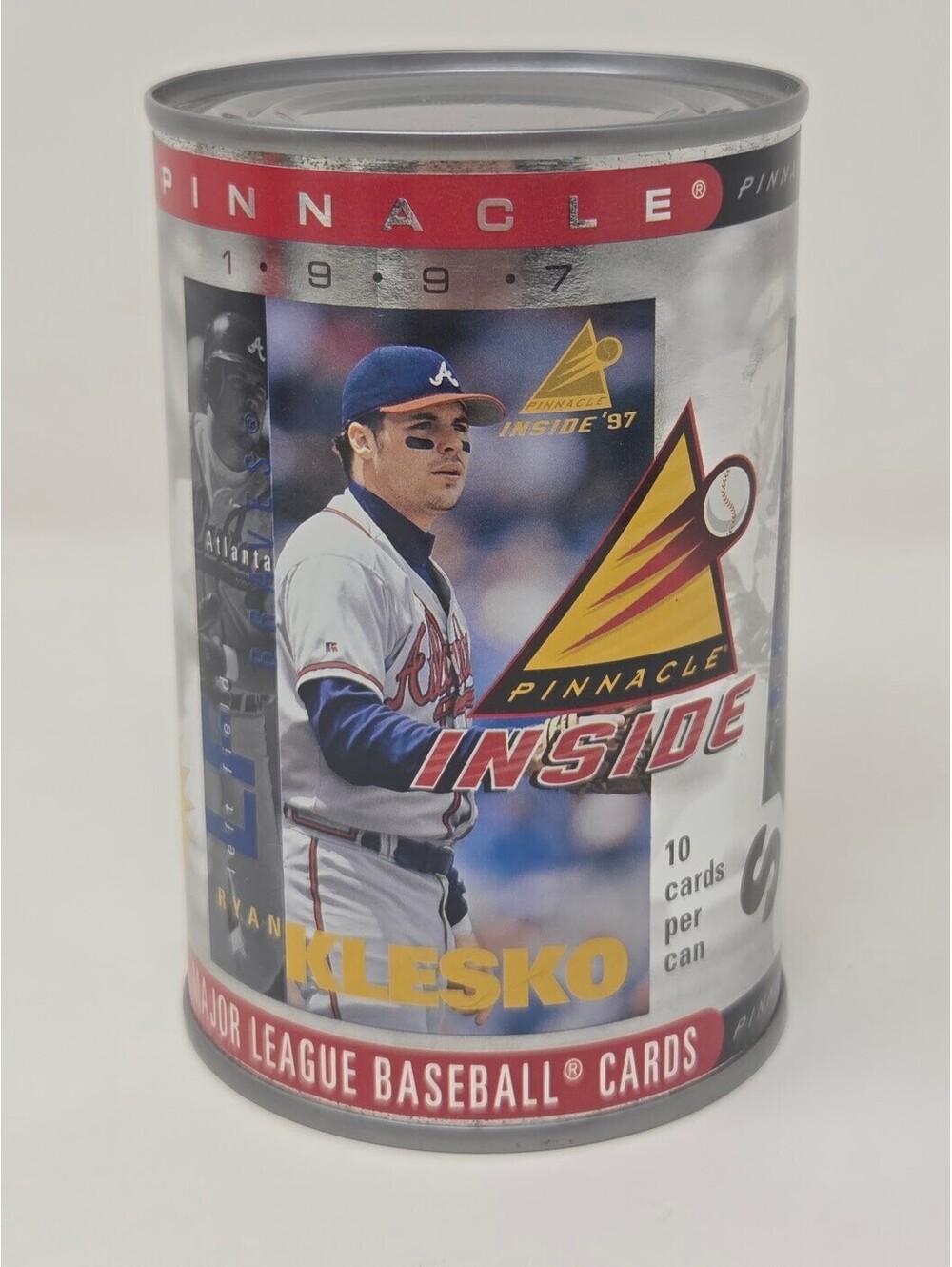 Pinnacle Inside 1997 Ryan Klesko Cards in a Can Atlanta Braves RARE SAMPLE